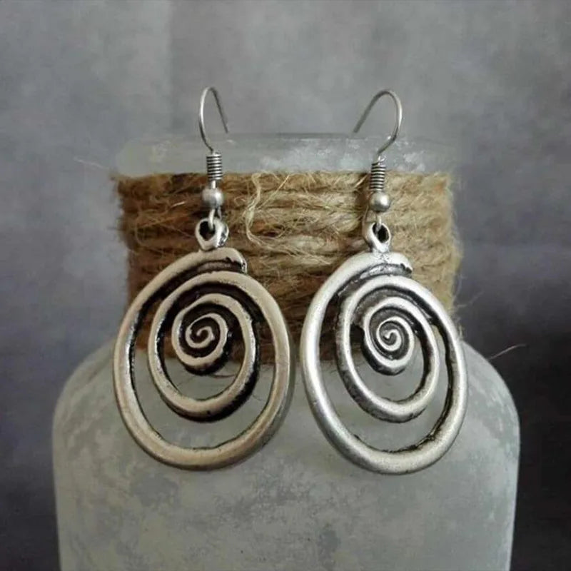 Women's Spiral Dangling Earrings