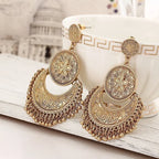 Baroque Bohemian Style Rose Gold Dangle Earrings