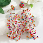 Bohemian Style Coral Dangle Earrings