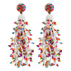 Bohemian Style Coral Dangle Earrings