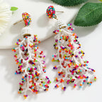 Bohemian Style Coral Dangle Earrings