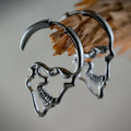 Dangling Skull Earrings for Men or Women silver