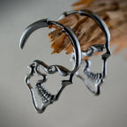Dangling Skull Earrings for Men or Women silver