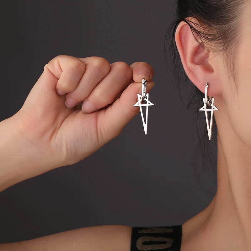Long Pentacle Earrings Witchcraft Wiccan Woman