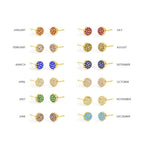 Women's birthstone stud earrings