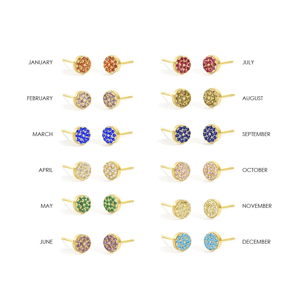 Women's birthstone stud earrings