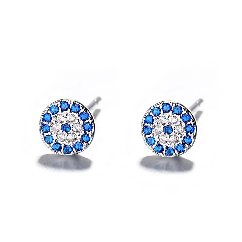 Retro Earrings Blue Turkish Crystal Evil Eye