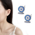Retro Earrings Blue Turkish Crystal Evil Eye