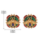 Round bee earrings
