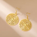 Hecate's Wheel Strophalos Dangling Earrings for Women gold