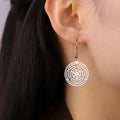 Hecate's Wheel Strophalos Dangling Earrings for Women silver