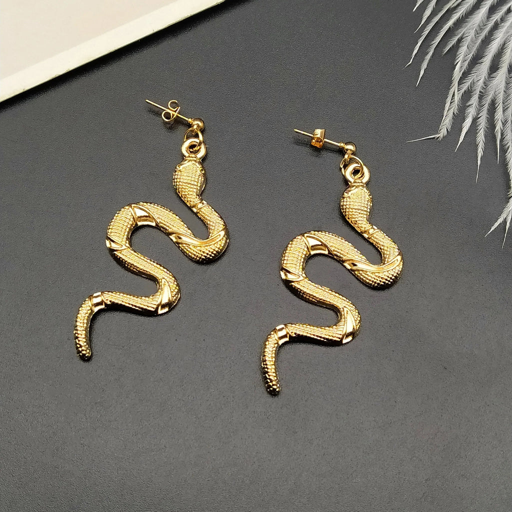 Gold Reptile Snake Earrings