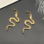 Gold Reptile Snake Earrings