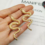Gold Reptile Snake Earrings