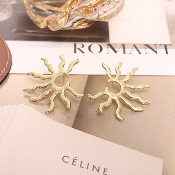 Women's Sun Pendant Earrings Star