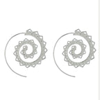 Spiral Hoop Earrings Women silver