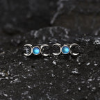 Triple Moon Earrings Wiccan Witchcraft Studs Women