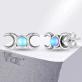 Triple Moon Earrings Wiccan Witchcraft Studs Women
