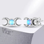 Triple Moon Earrings Wiccan Witchcraft Studs Women