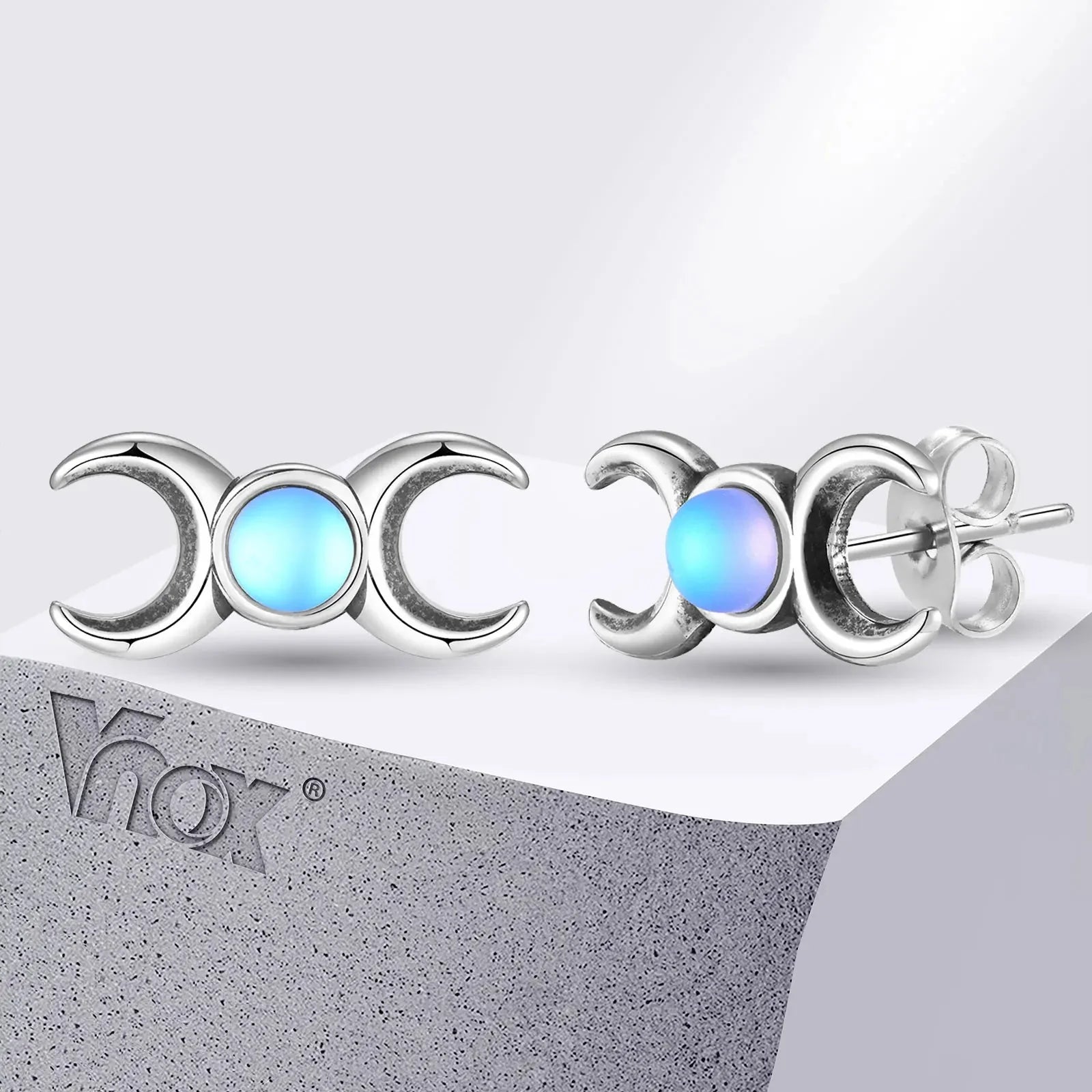 Triple Moon Earrings Wiccan Witchcraft Studs Women