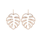 Tropical Palm Leaf Rose Gold Earrings