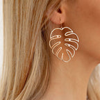 Tropical Palm Leaf Silver Earrings