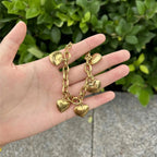 5 Hearts Gourmette Bracelet for Women gold