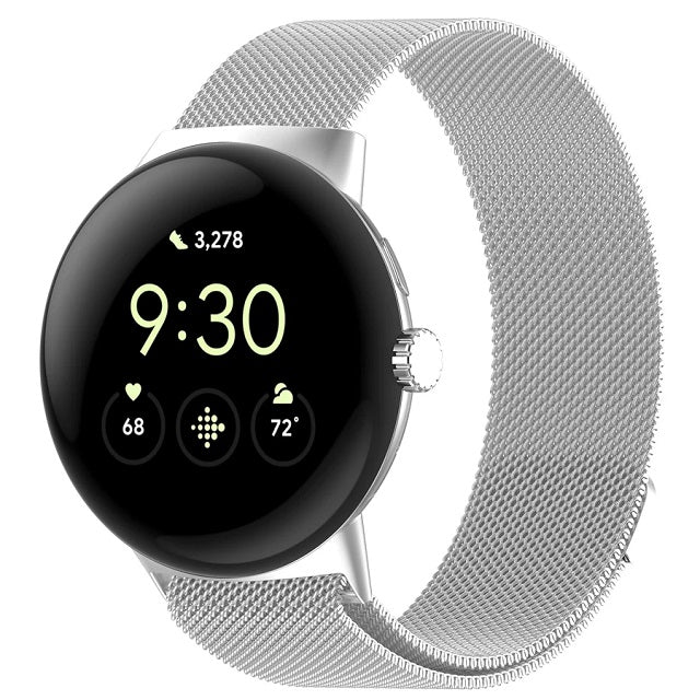 Magnetic Milan Steel Bracelet Smartwatch Google Pixel Watch 1 & 2 silver gray