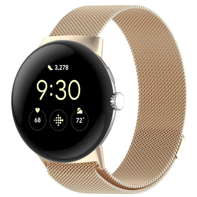 Magnetic Milan Steel Bracelet Smartwatch Google Pixel Watch 1 & 2 champagne
