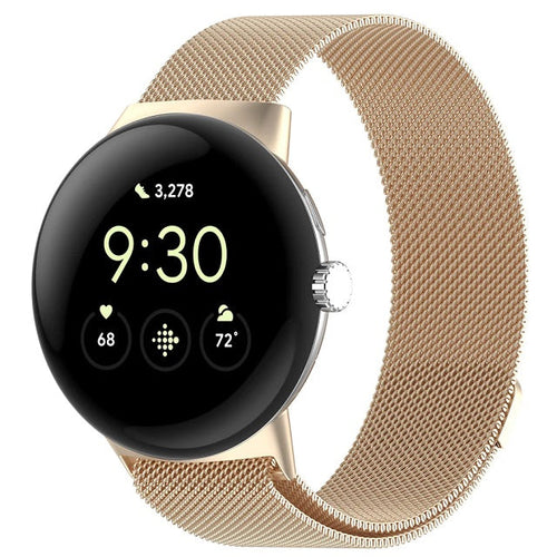 Magnetic Milan Steel Bracelet Smartwatch Google Pixel Watch 1 & 2 champagne