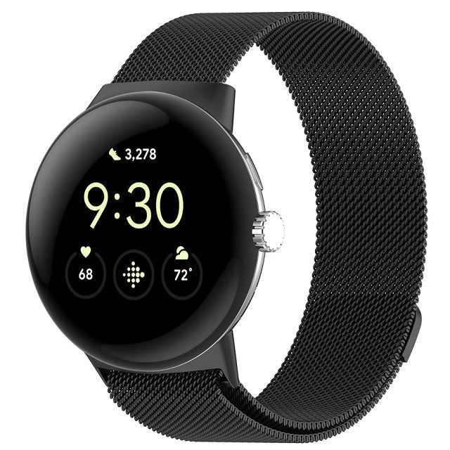 Magnetic Milan Steel Bracelet Smartwatch Google Pixel Watch 1 & 2 black