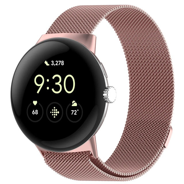 Magnetic Milan Steel Bracelet Smartwatch Google Pixel Watch 1 & 2 pink