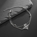 Steel Bracelet Witch's Knot Women's Wiccan Protection Chain Silver