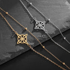 Steel Bracelet Witch's Knot Women's Wiccan Protection Chain Silver