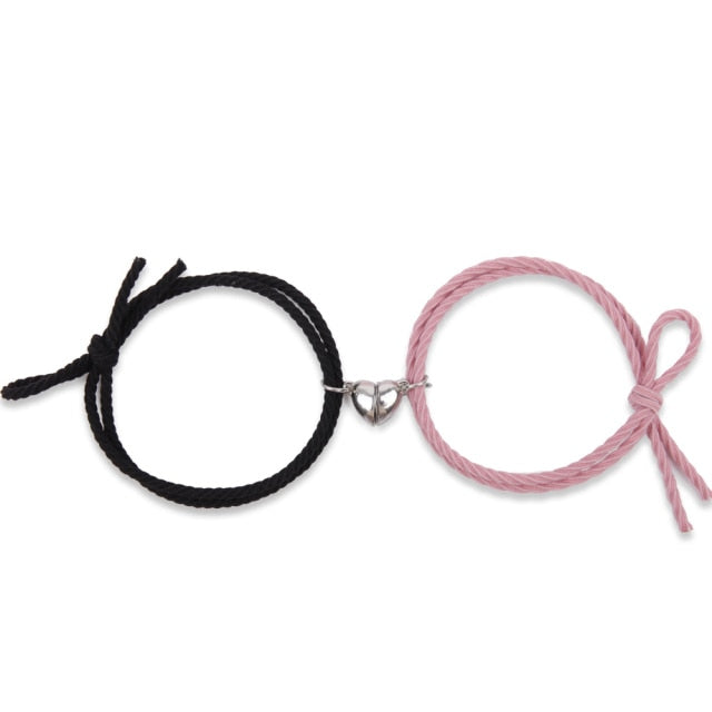 Black and pink Couple Magnetic Bracelet
