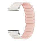 Magnetic watch band for Fitbit Versa 3, Versa 4, Sense 1 and Sense 2 white and pink
