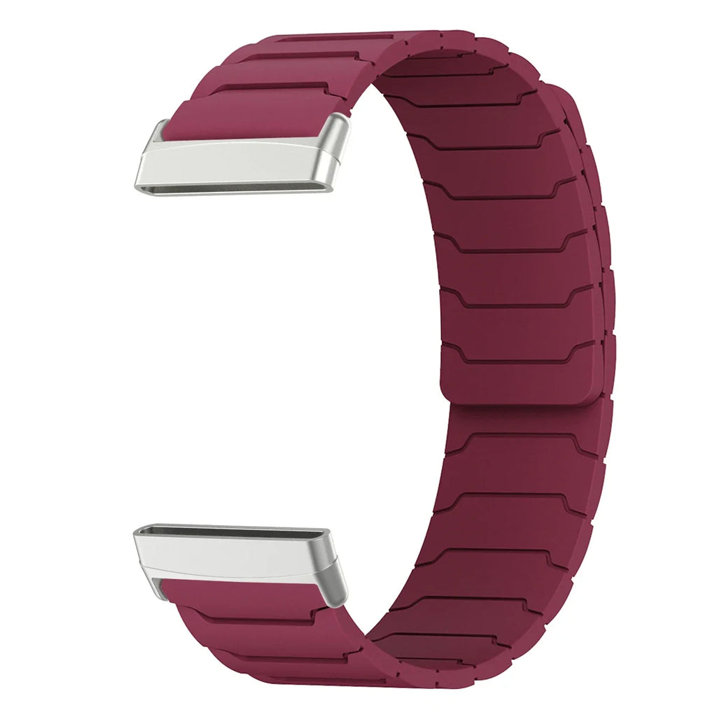 Magnetic watch band for Fitbit Versa 3, Versa 4, Sense 1 and Sense 2 burgundy
