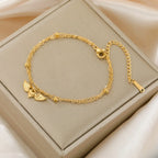 Adjustable angel wings bracelet gold