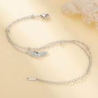 Adjustable angel wings bracelet silver