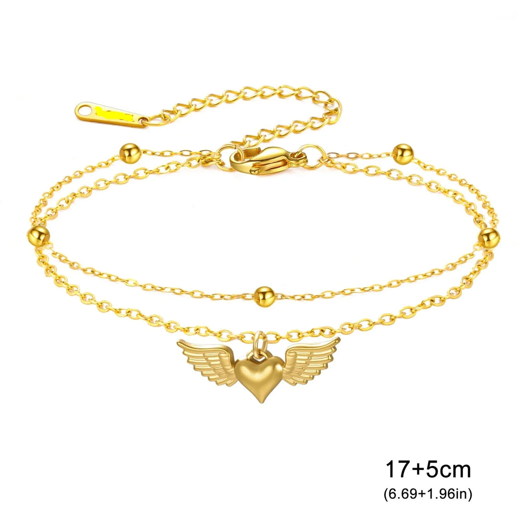 Adjustable angel wings bracelet