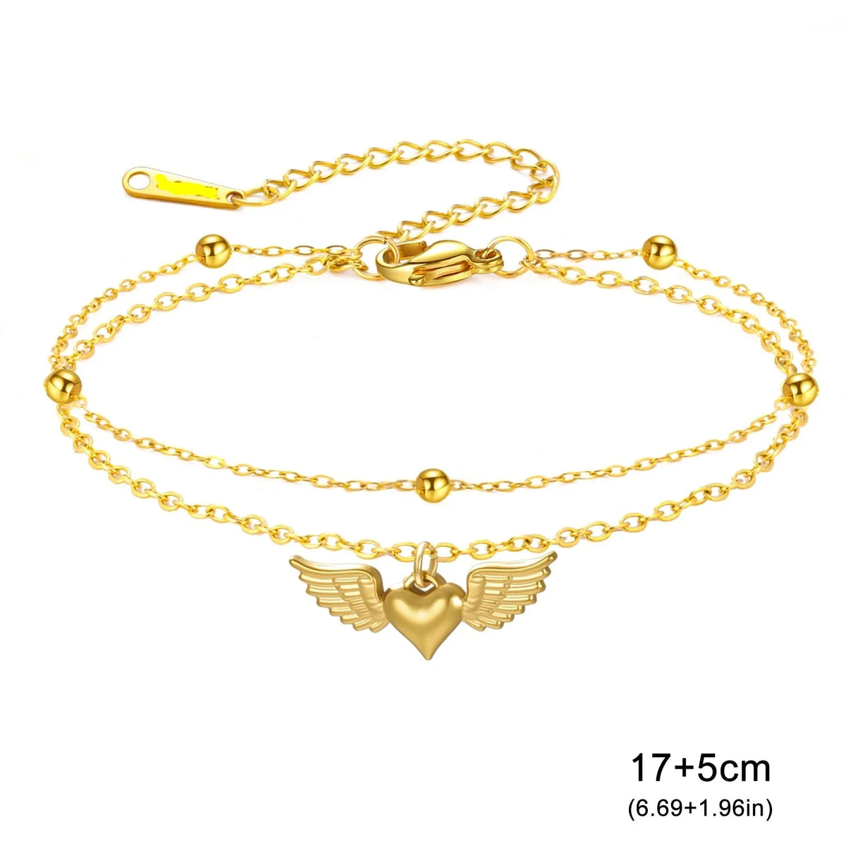 Adjustable angel wings bracelet