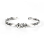 Adjustable knot bracelet for men in silver