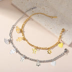 Adjustable bracelet with Jewish protection pendants