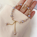 Amethyst Bead Bracelet Natural Stone Chain for Women