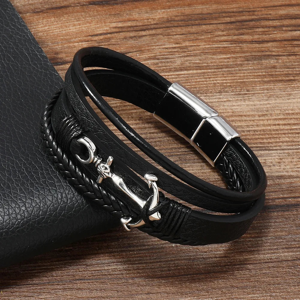 Wide anchor bracelet