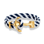 Men's white and blue anchor bracelet