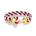 Men's white and red anchor bracelet