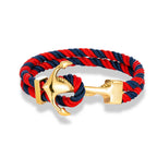Men's blue and red anchor bracelet