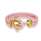 Men's pink anchor bracelet