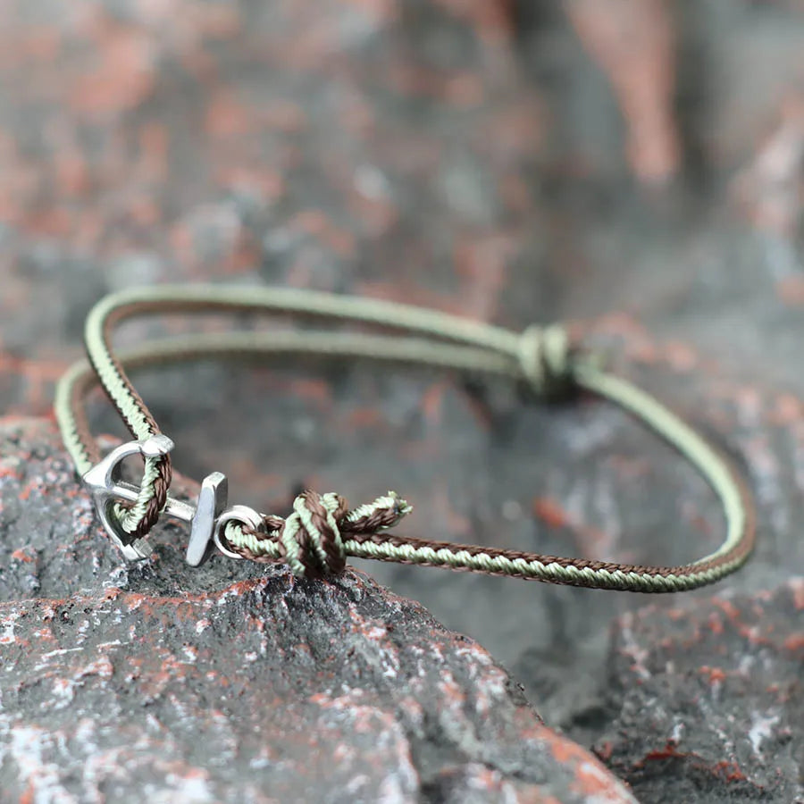Light green nautical anchor bracelet